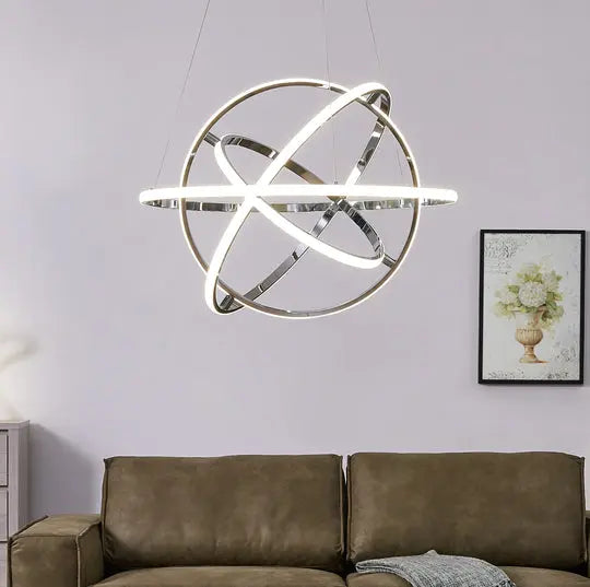 Oxford LED Adjustable Chandelier // Chrome  Warm Home View