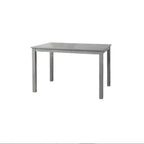 5-Piece Grey Wood Finish Dining Set with 4 Beige Fabric Upholstered Chairs  Warm Home View