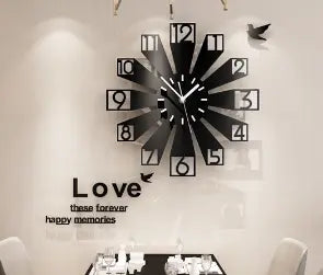 Silent Art Wall Clock with Pendulum Design  Warm Home View
