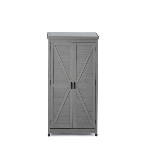 Wooden Outdoor Garden Storage Shed - Cedar Wood, 1-Piece  Warm Home View