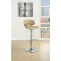 Adjustable Brown Faux Leather Bar Stools 2-Piece  Warm Home View