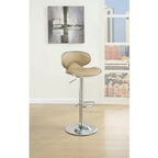 Adjustable Brown Faux Leather Bar Stools 2-Piece  Warm Home View