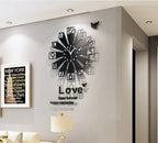 Silent Art Wall Clock with Pendulum Design  Warm Home View
