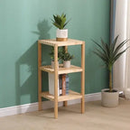 3-Tier Birch Bathroom Shelf, Narrow Shelving Unit, Multifunctional Storage Rack, Corner Rack, For Kitchen, Living Room, Bedroom, Entryway, Bathroom, Natural  Warm Home View