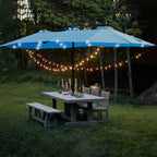 Double-Sided Outdoor Patio Umbrella - Metal, 2-Piece Set  Warm Home View