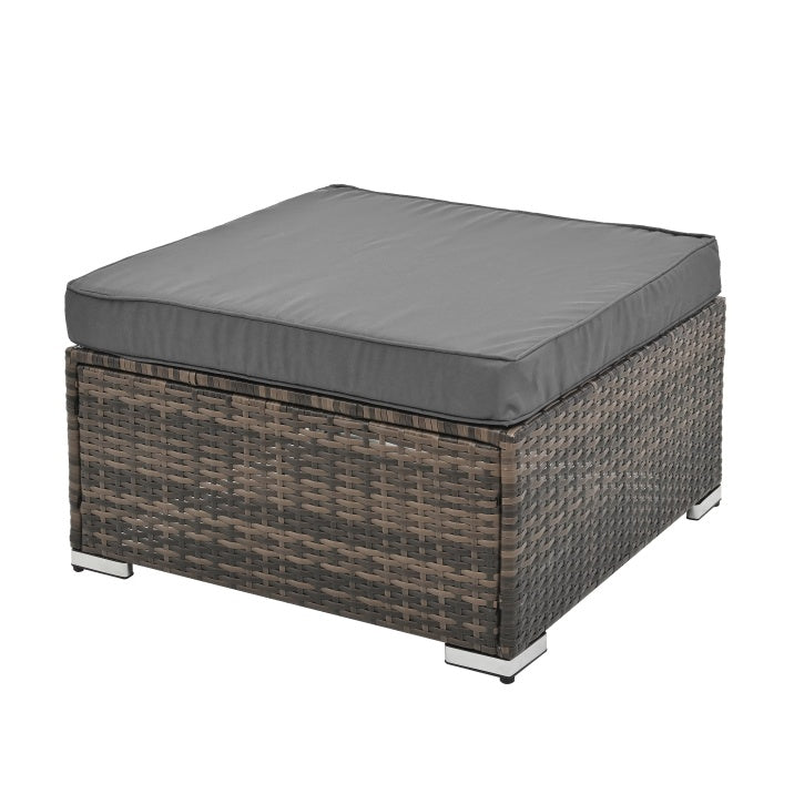 4-Piece Seasonal PE Wicker Patio Furniture Set with Tempered Glass Table - Brown  Warm Home View