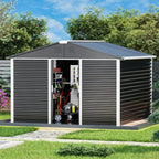 Metal Outdoor Garden Storage Shed - Galvanized Steel, 1-Piece  Warm Home View