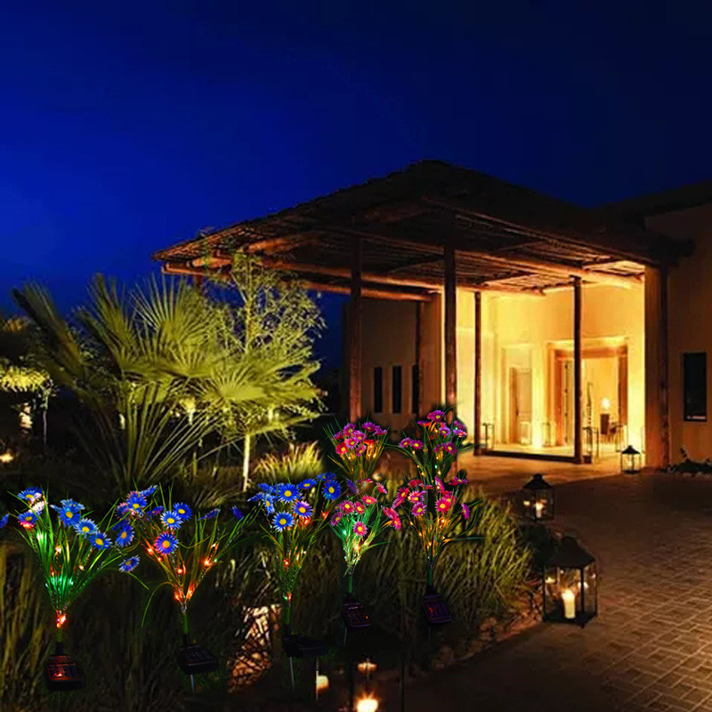 Solar Garden Stake Lights - LED Flower Waterproof, 1-Piece  Warm Home View
