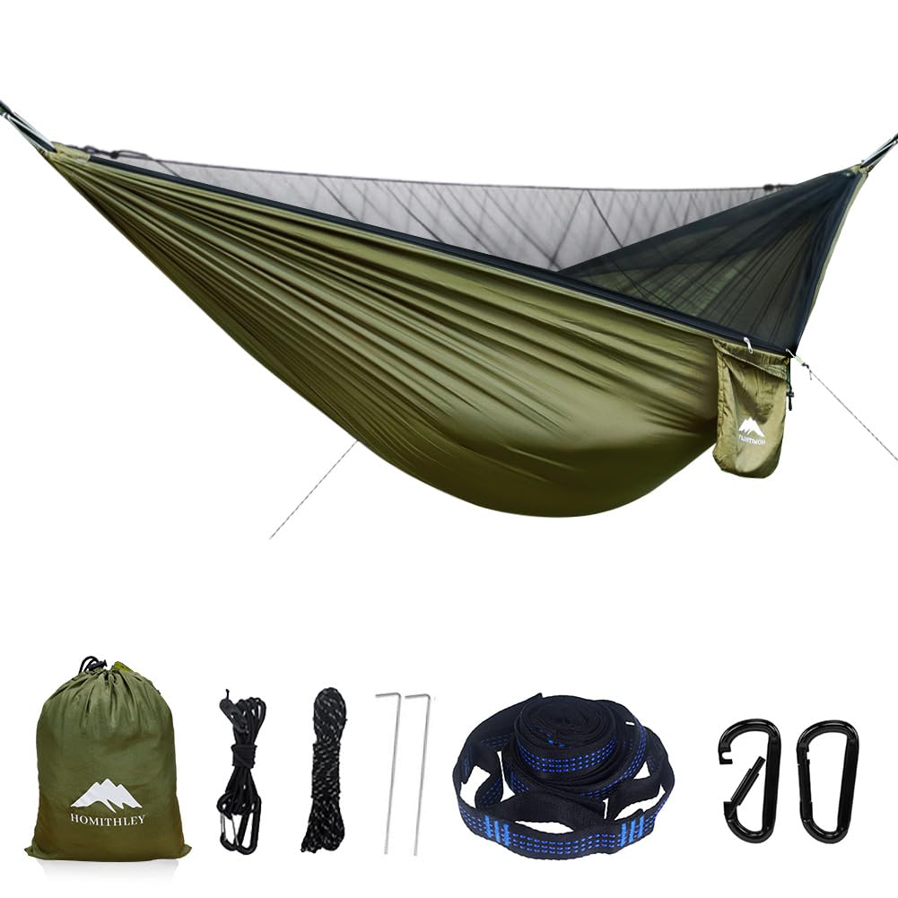 Portable Camping Hammock with Mosquito Net - Nylon Taffeta, 1-Piece  Warm Home View