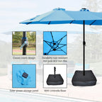 Double-Sided Outdoor Patio Umbrella - Metal, 2-Piece Set  Warm Home View