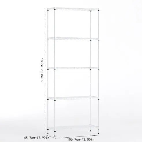 Wire Shelving Metal Storage Rack Adjustable Shelves, Standing Storage Shelf Units For Laundry Bathroom Kitchen Pantry ClosetWhite, 42L X 18W X 71H  Warm Home View