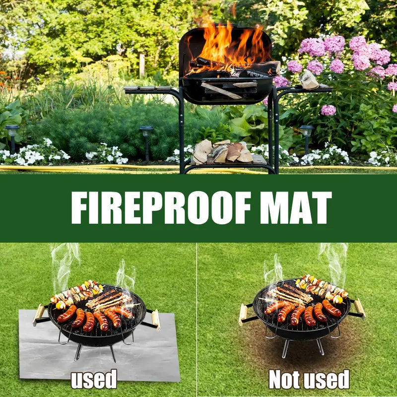 Fireproof Outdoor Grill Mat - Fiberglass, 1-Piece  Warm Home View
