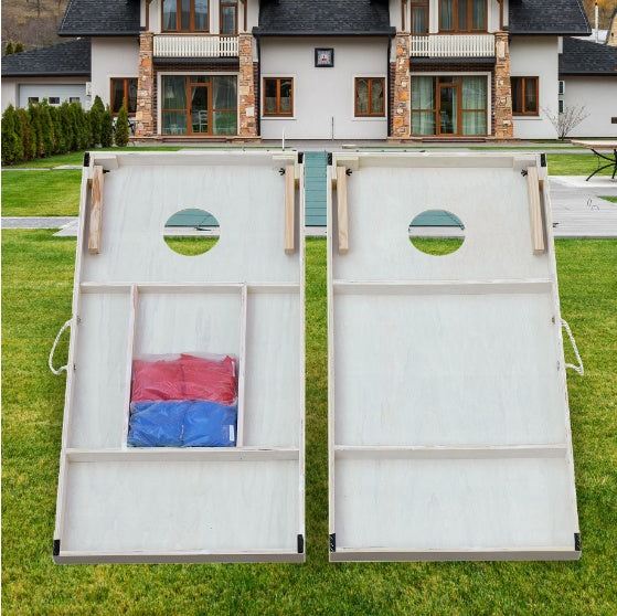 Outdoor Patio Cornhole Game - Acacia Wood, 11-Piece  Warm Home View