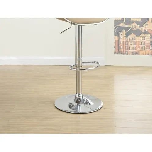 Adjustable Brown Faux Leather Bar Stools 2-Piece  Warm Home View