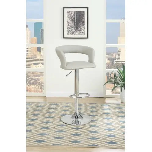 Adjustable Kitchen Island Stools Black Faux Leather 2-Piece  Warm Home View