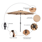 Outdoor Patio Umbrella with Tilting Center Pole - Polyester, 1-Piece  Warm Home View