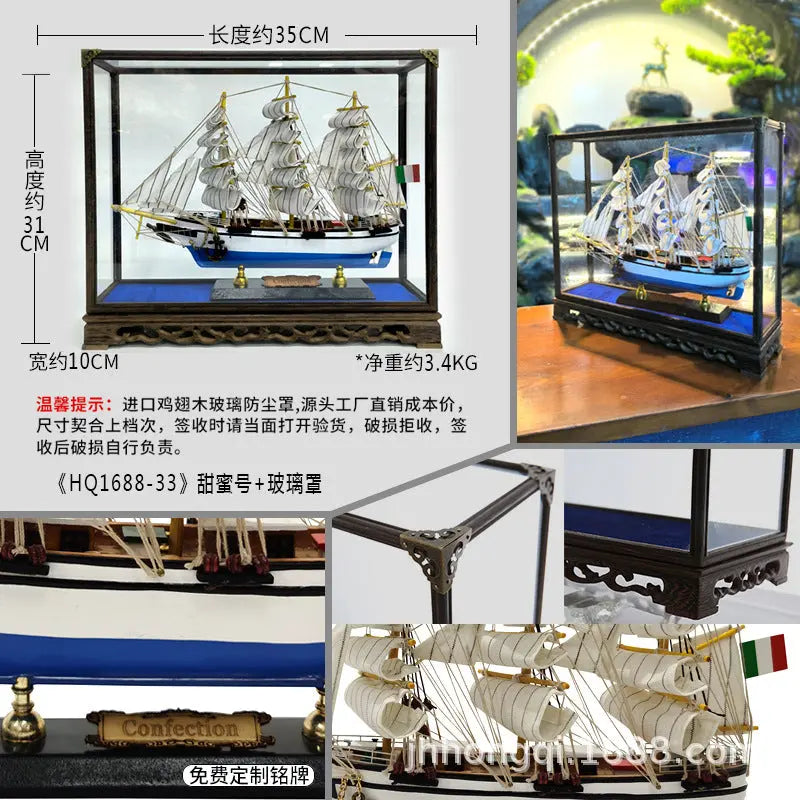 Sailing Ship Model - Real Wood Craft for Home Decor  Warm Home View