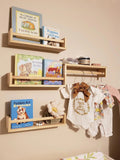Gneric Floating Shelves for Wall Burlywood Nursery Book Shelves 15.7 inch Kids Bookshelf Wall Shelves for Living Room Bedroom DecorKitchen Spice RackBathroom Storage Rack(4 Pack)  Warm Home View