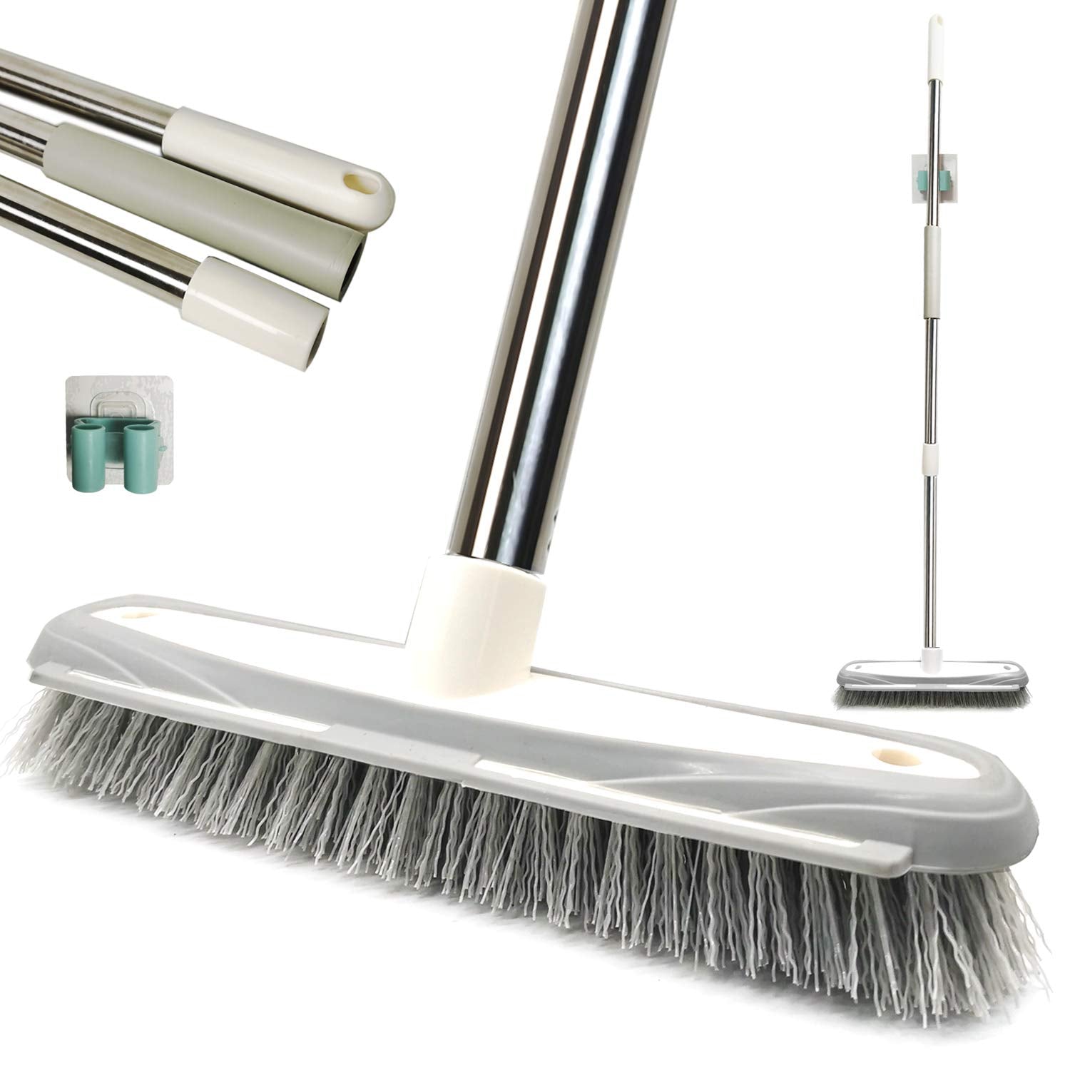 Stiff Bristle Scrub Push Broom - Stainless Steel, 1-Piece  Warm Home View