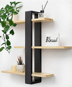 SUMGAR Floating Shelves for Wall Mounted Shelving Unit All Pine Wood 3 Tier Large Shelf for Bedroom Living Room Office Bathroom Home Decoration Storage Plant Photo Display Modern 20in  Warm Home View