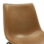 Set of 2 Industrial Whiskey Brown Faux Leather Counter Stools with Metal Frame  Warm Home View