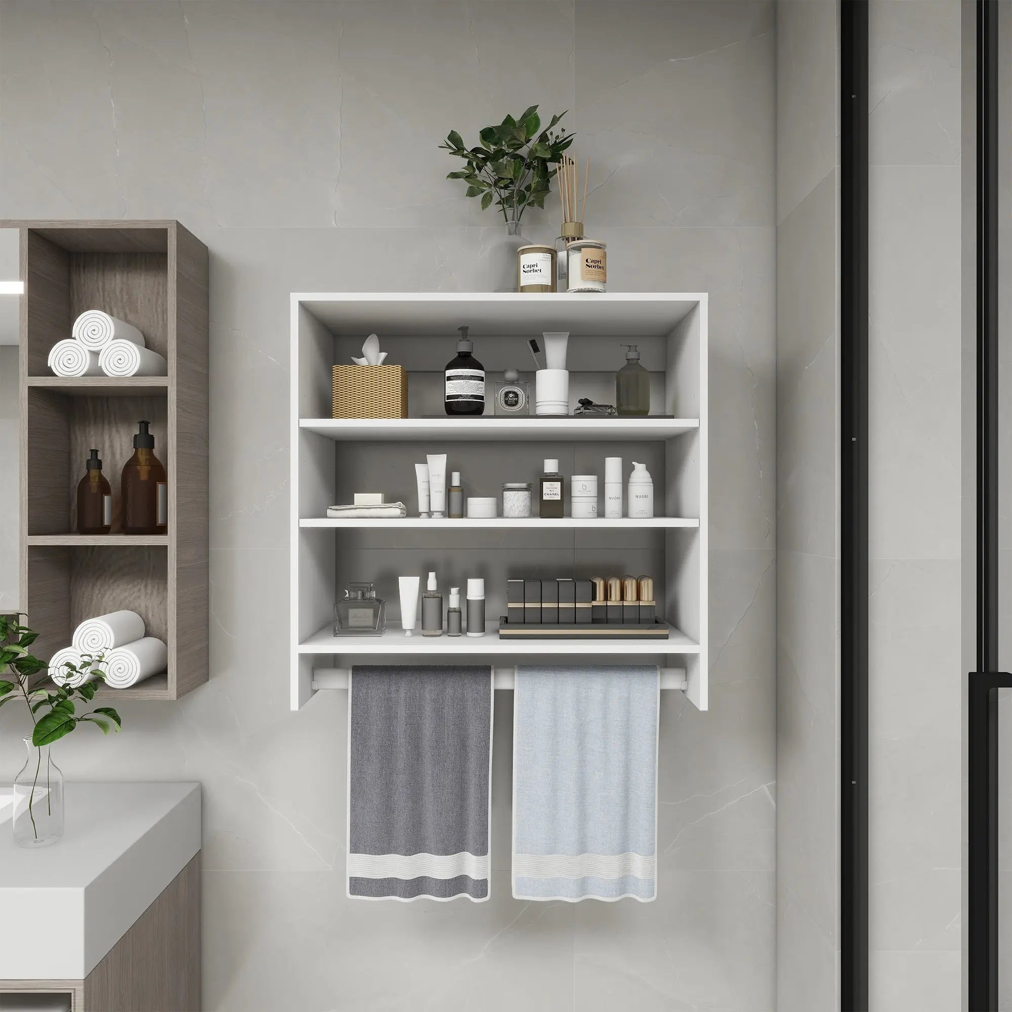 B1 Closet Organizer System: Wall Mounted Closet Organizers and Storage Walk in Closet System Closet Rack and Shelving Modern Closet Storage for Bedroom 31.49''W x 16.04''D x 31.49''H  Warm Home View