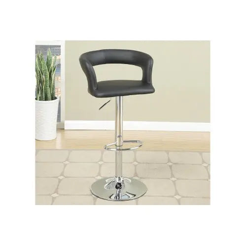 Adjustable Kitchen Island Stools Black Faux Leather 2-Piece  Warm Home View