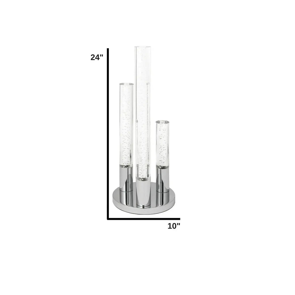 Acrylic Cylinders Table Lamp // 3 Light  Warm Home View