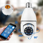 1080P Light Bulb Camera 360 Degree Wireless Wifi for smart home security with remote access via smartphone.