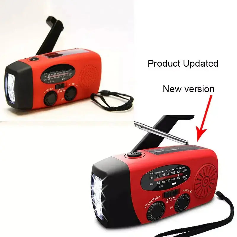 crank solar power bank with flashlight