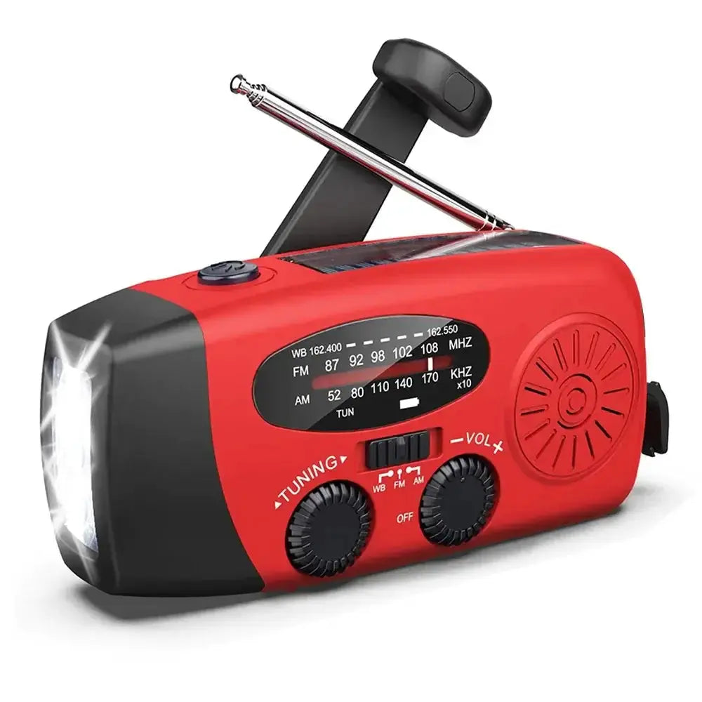 crank solar power bank with flashlight