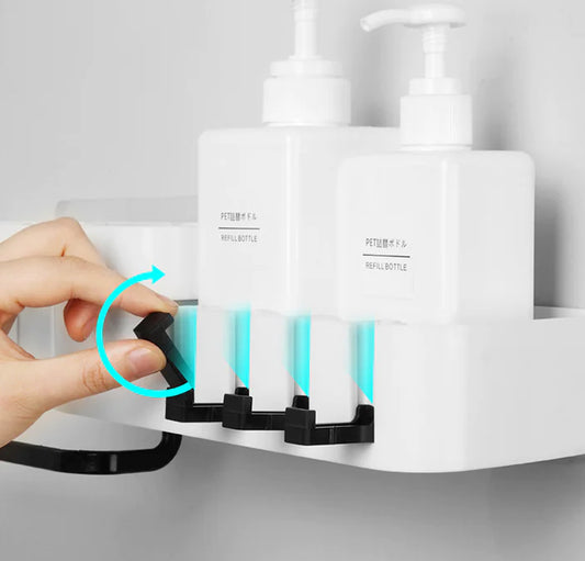 Multifunctional No-Drill Bathroom Storage Rack
