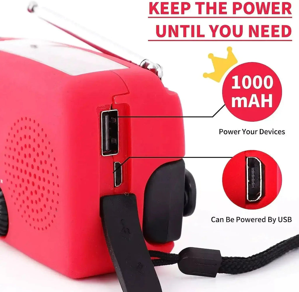 crank solar power bank with flashlight