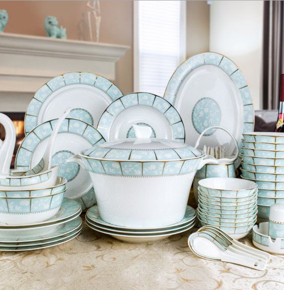 Ceramic Dinnerware Set, European Bone China Dishes  Warm Home View