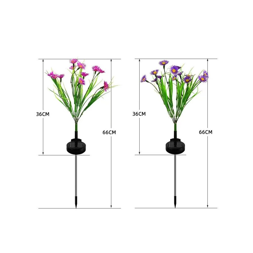 Solar Garden Stake Lights - LED Flower Waterproof, 1-Piece  Warm Home View