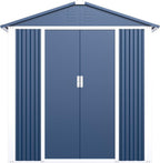 Sloping Roof Outdoor Metal Utility Shed - Galvanized Steel, 1-Piece  Warm Home View