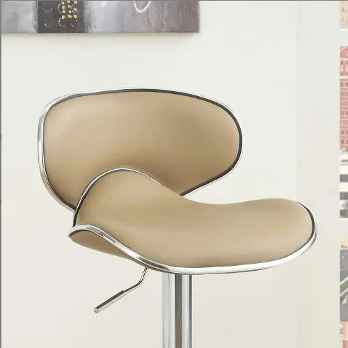 Adjustable Brown Faux Leather Bar Stools 2-Piece  Warm Home View