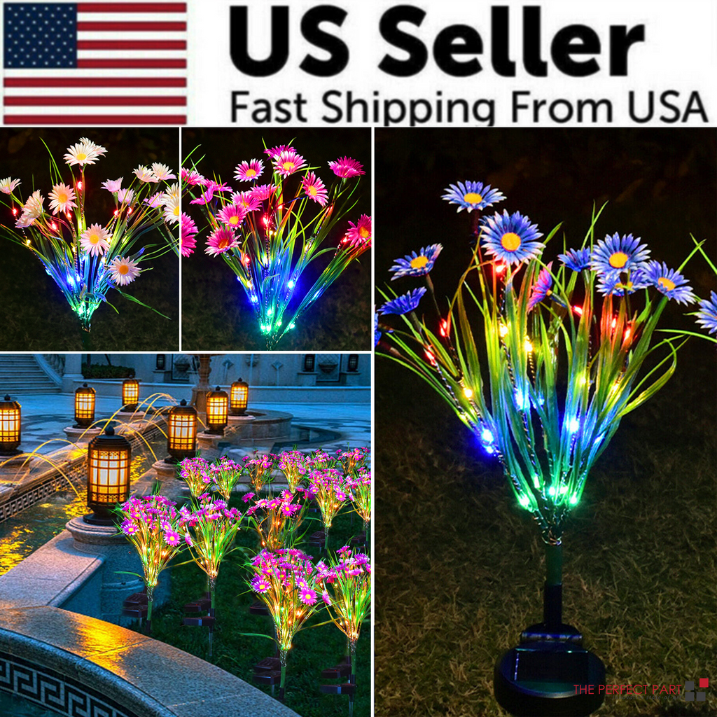 Solar Garden Stake Lights - LED Flower Waterproof, 1-Piece  Warm Home View