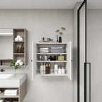 C2 Closet Shelves for bathroom,Wooden Closet System Modular With 2 Doors Shelves Wall Mount Organizer Modern Shelving for Walk in Closet Organization Bedroom Built in Clothes Storage 31.49''W x 16.04''D x 31.49''H  Warm Home View