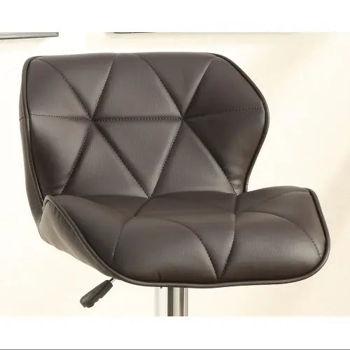 Set of 2 Modern Brown Faux Leather Adjustable Swivel Stools with Chrome Base  Warm Home View
