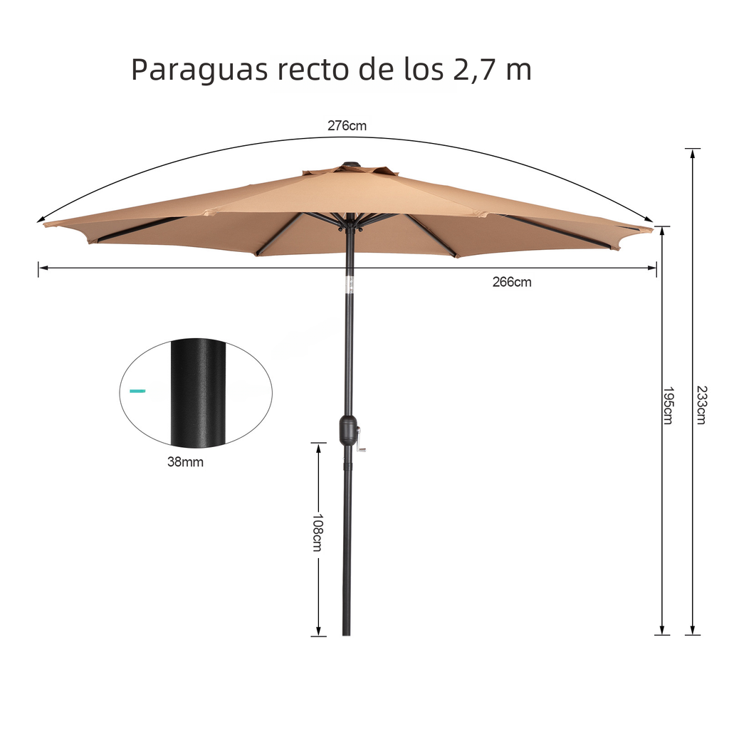 Outdoor Patio Umbrella with Tilting Center Pole - Polyester, 1-Piece  Warm Home View