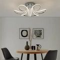 6  Petal Flower LED Strip Flush Mount Lamp // Chrome and  Dimmable  Warm Home View