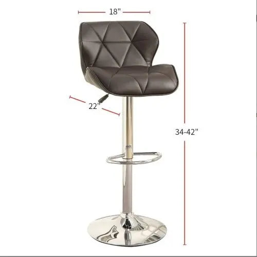 Set of 2 Modern Brown Faux Leather Adjustable Swivel Stools with Chrome Base  Warm Home View
