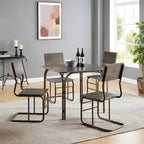 Modern Wood Dining Set Antique Bronze 5-Piece  Warm Home View