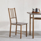 Antique Bronze Square Dining Set Wood/Metal 3-Piece  Warm Home View