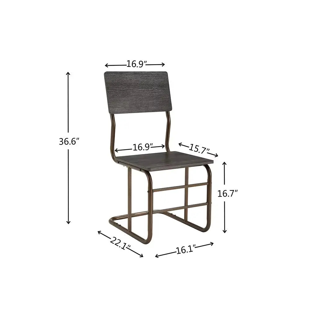 Modern Wood Dining Set Antique Bronze 5-Piece  Warm Home View
