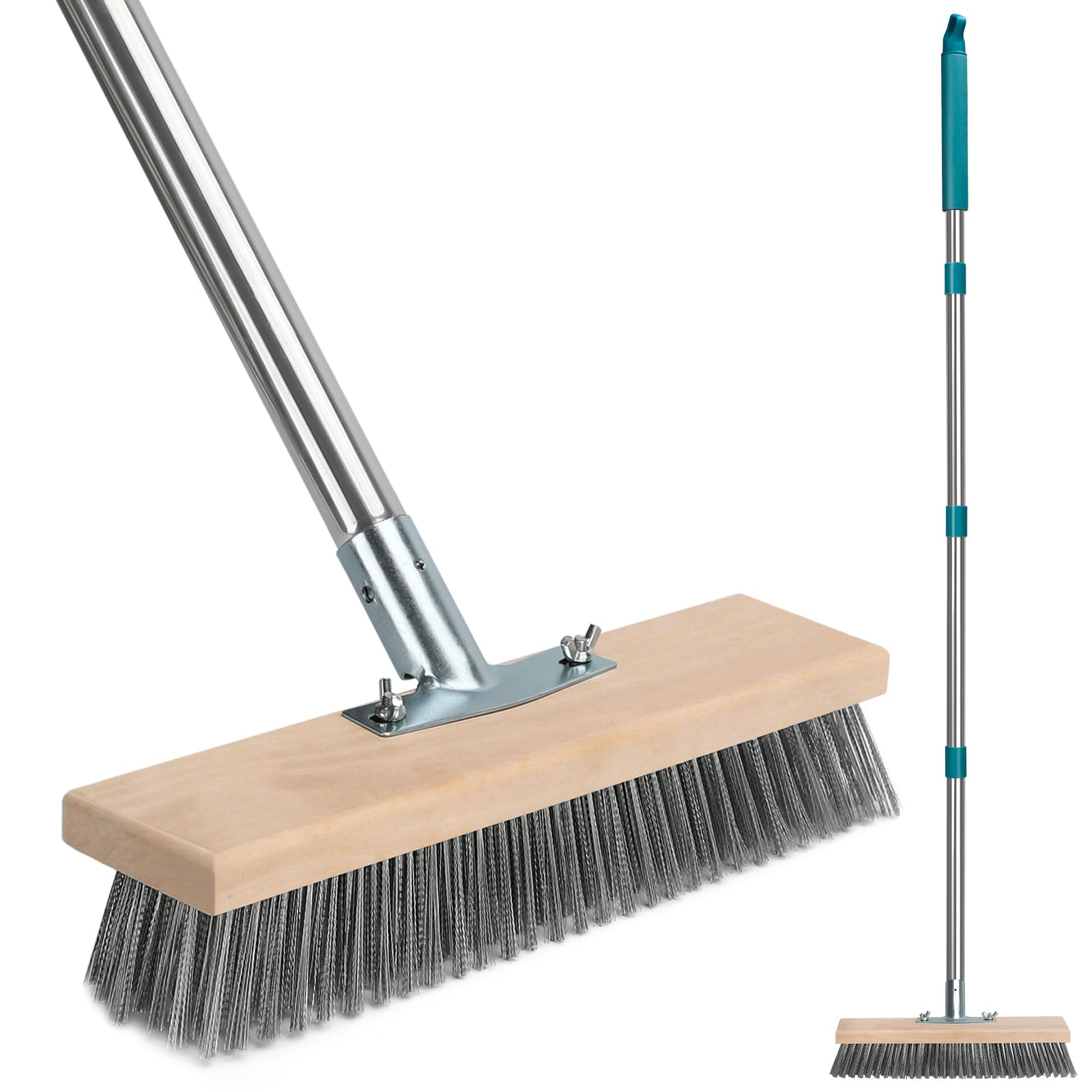 Stainless Steel Deck Scrub Brush - Wood/Metal, 5-Piece  Warm Home View