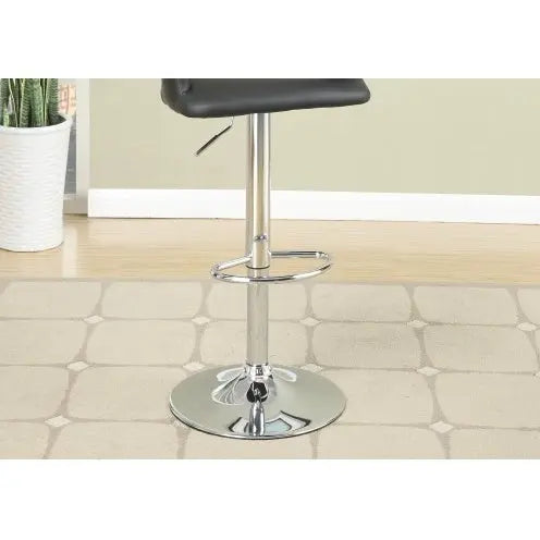 Adjustable Kitchen Island Stools Black Faux Leather 2-Piece  Warm Home View