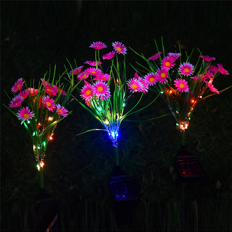Solar Garden Stake Lights - LED Flower Waterproof, 1-Piece  Warm Home View