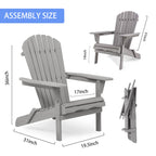 Wooden Folding Adirondack Chair Set - Grey Cedar, 2-Piece  Warm Home View